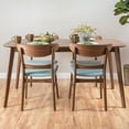 thumbnail image 1 of Noble House Lydia Mid-Century Modern 5 Piece Dining Set, Mint and Natural Walnut, 1 of 11