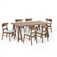 thumbnail image 1 of Noble House Lydia Mid-Century Modern 7 Piece Dining Set, Mint and Walnut, 1 of 1