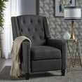thumbnail image 1 of Noble House Madalyne Standard Tufted Fabric Recliner, Dark Charcoal, 1 of 12