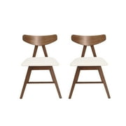 Noble House Marten Mid Century Modern Fabric Dining Chairs, Set of 2, Light Beige