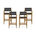 thumbnail image 1 of Noble House Matteo Outdoor Bar Stool - Teak/Black, 4 Pack, 1 of 9