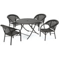 thumbnail image 1 of Noble House Maxine 5 Piece Wicker Foldable Patio Dining Set in Brown, 1 of 10