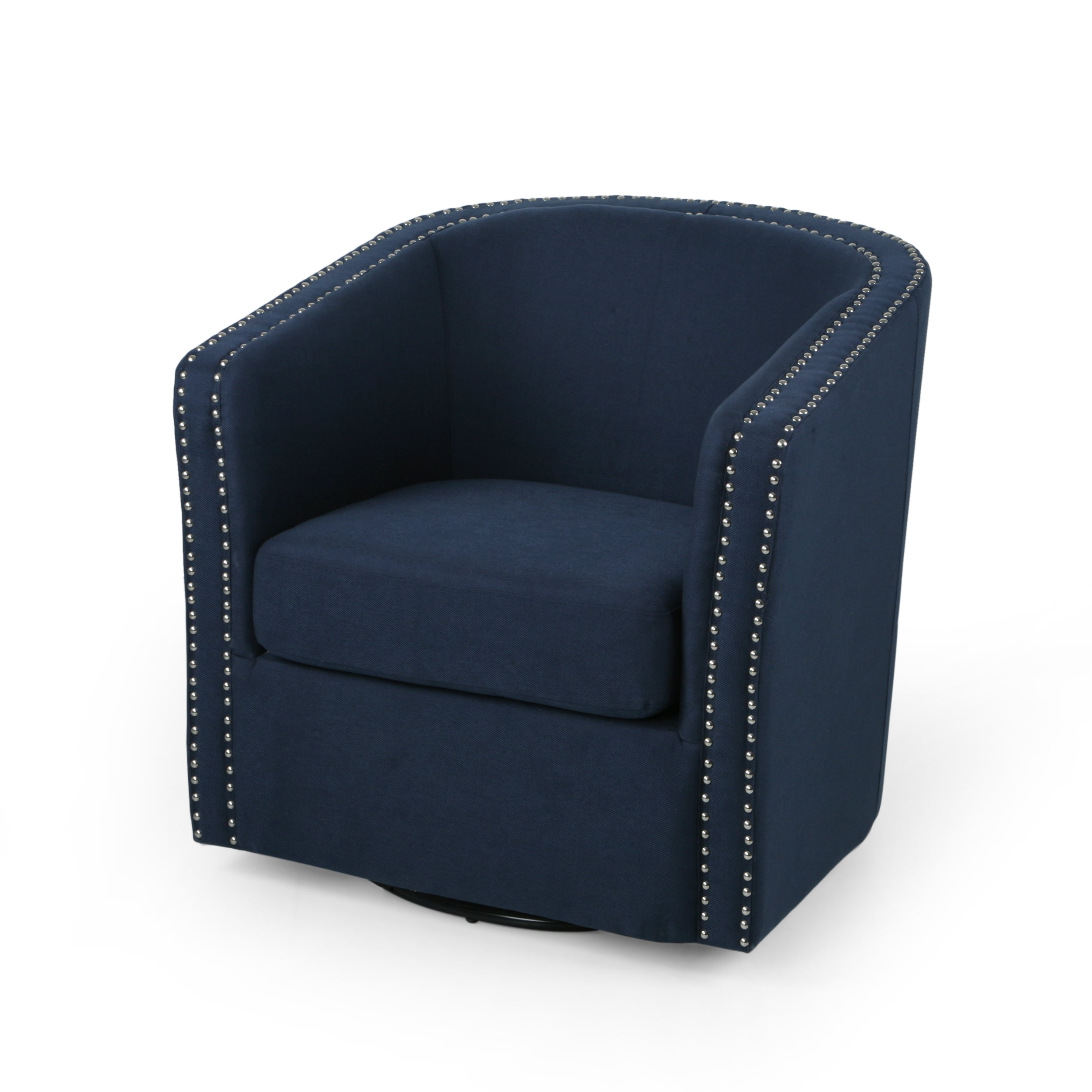 Noble House Maya Fabric Swivel Chair Blue Black Walmart