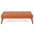 thumbnail image 1 of Noble House Mayflower Fabric Tuft Top Ottoman, Orange, 1 of 18
