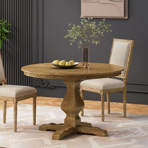 Noble House Merlene Indoor Wood Circular Dining Table, Natural