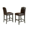 thumbnail image 1 of Noble House Merritt Bonded Leather Upholstered Counter Stool, Set of 2, Brown and Walnut, 1 of 2