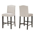 thumbnail image 1 of Noble House Merritt Fabric Upholstered Counter Stools Set of 2, Wheat and Walnut Finish, 1 of 2