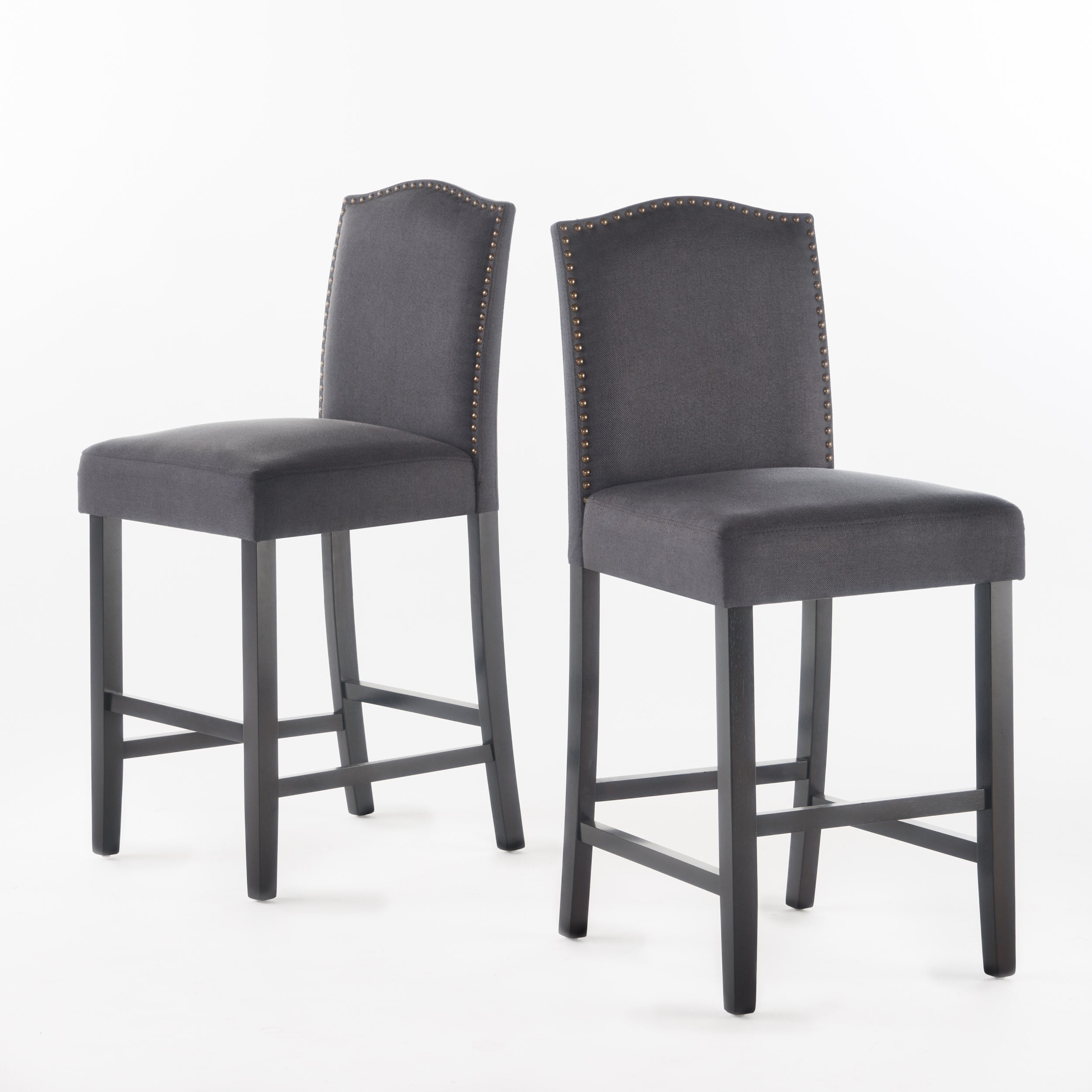 Merritt Dark Charcoal and Wood Extra Tall Counter Stools, Set of 2