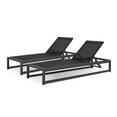 thumbnail image 1 of Noble House Metten Outdoor Mesh Chaise Lounge (Set of 2) Black and Gray, 1 of 4
