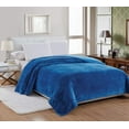 thumbnail image 1 of Noble House Microplush Popcorn Solid Blanket, Full, Blue, 1 of 1