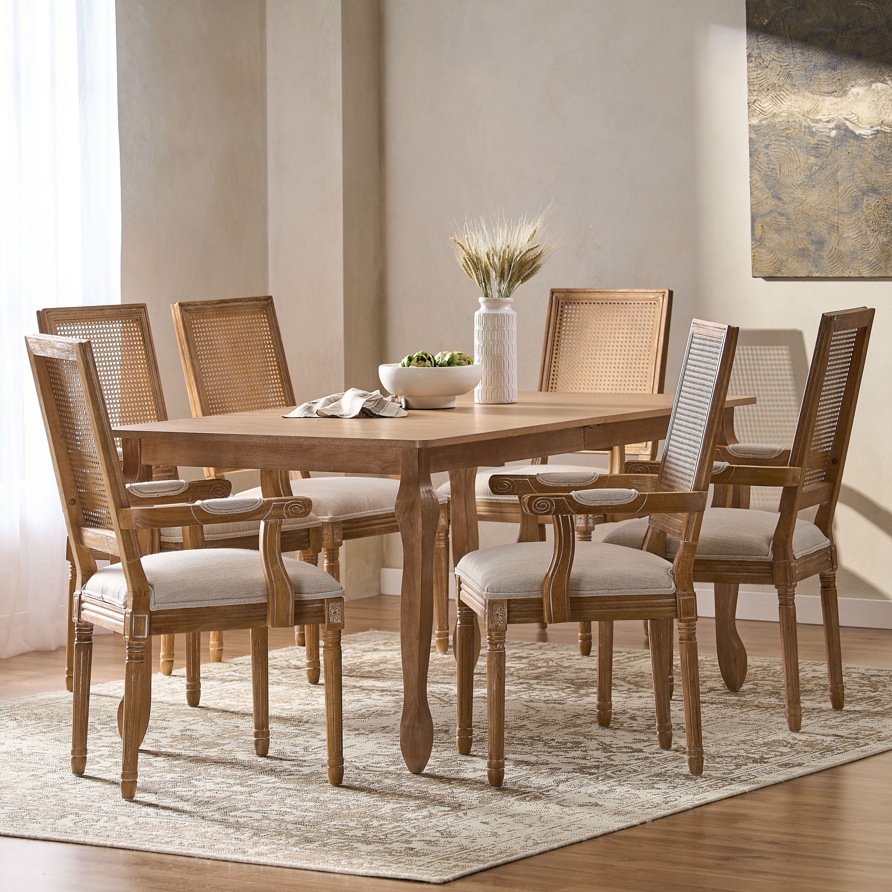 COLAMY French Country Dining Chairs Set of 4, Upholstered