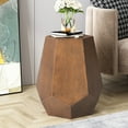 thumbnail image 1 of Noble House Minkler Hammered Metal Geometric Side Table, Brushed Antique Bronze, 1 of 8