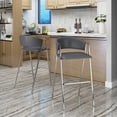 thumbnail image 1 of Noble House Modern Leather 28.25 Inch Barstool,Grey, 1 of 7