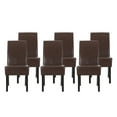 thumbnail image 1 of Noble House Monita Faux Leather Dining Chairs, Set of 6, Dark Brown, Espresso, 1 of 8