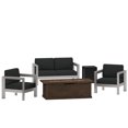 thumbnail image 1 of Noble House Montauk 5 Piece Outdoor Aluminum Conversation Set in Gray, 1 of 17