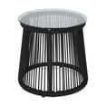 thumbnail image 1 of Noble House Moonstone Modern Outdoor Cast Iron Rope Weave Side Table in Black, 1 of 7