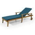 thumbnail image 1 of Noble House Multiple Positions Acacia wood Outdoor Chaise Lounge - Blue, 1 of 8