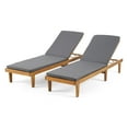 thumbnail image 1 of Noble House Nadine Outdoor Wood Lounge Cushion (Set of 2) Teak/Dark Gray, 1 of 6