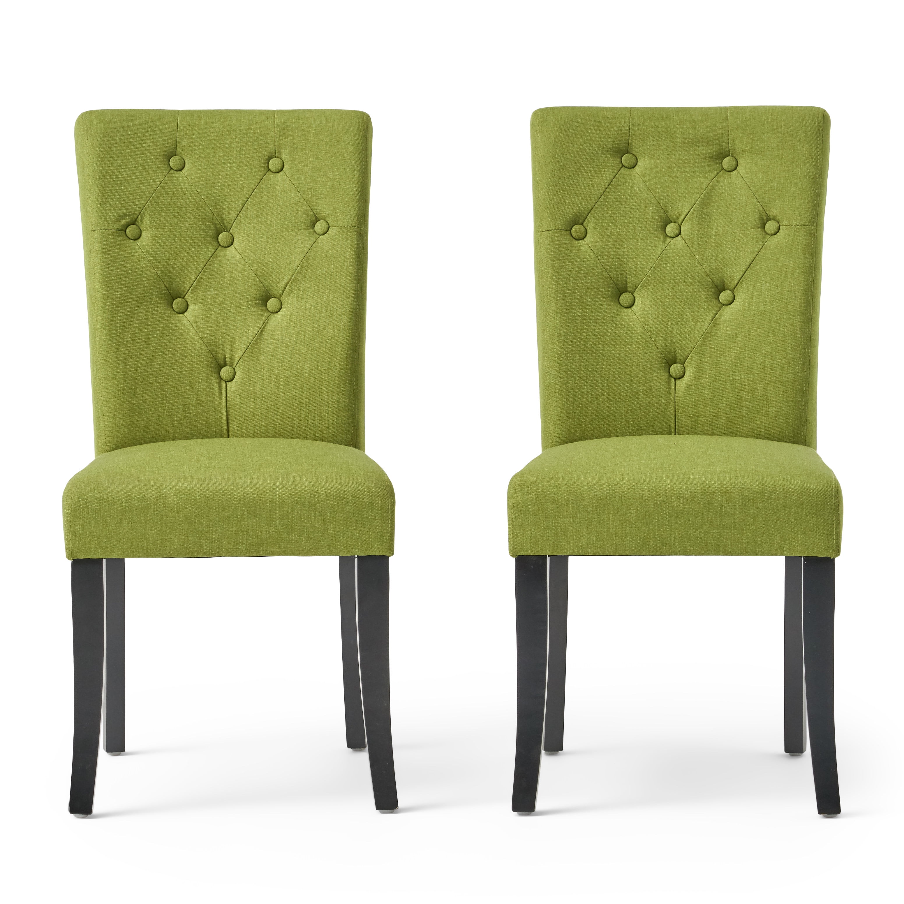 Noble House Natalie Indoor Fabric Tufted Dining Chair (Set of 2
