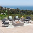 thumbnail image 1 of Noble House Navan 5-Piece Outdoor Aluminum Conversation Set in Black and Gray, 1 of 6