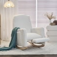 thumbnail image 1 of Noble House Nesta Upholstered Glider Rocking Chair, Reclining Nursery Armchair with Adjustable Footrest, Ivory, 1 of 21