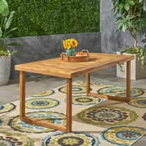 Noble House Nestor 69" Wooden Patio Dining Table in Sandblast Natural