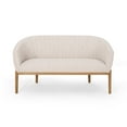 thumbnail image 1 of Noble House Nickolas Channel Stitching Fabric Loveseat, Beige, 1 of 7
