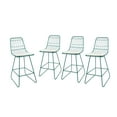 thumbnail image 1 of Noble House Niez 26" Outdoor Geometric Metal Counter Stools in Blue (Set of 4), 1 of 6
