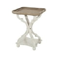 thumbnail image 1 of Noble House Noble House Leviathan MDF Accent Table, Distressed White, Natural, 1 of 7