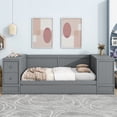 thumbnail image 1 of Noble House Norton Twin Daybed with Storage Arms, Pull-Out Trundle and Built-in Charging Station, Gray, 1 of 15