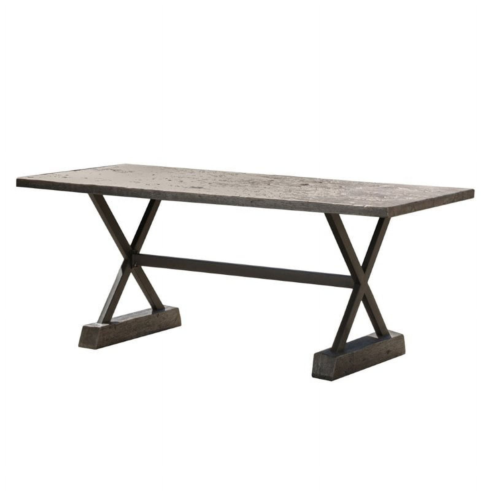 Noble House Numana Outdoor Lightweight Concrete Dining Table in Brown and Black