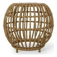 thumbnail image 1 of Noble House Ottawa Outdoor Faux Wicker / Rattan Side Table in Light Brown, 1 of 8