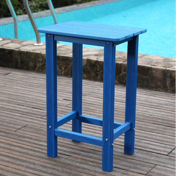 Noble House Outdoor Bar Stool, Waterproof All-Weather Dining Chair for Garden, Patio and Poolside, Lake Blue, Set of 2