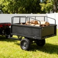 thumbnail image 1 of Noble House Outdoor Heavy Duty Steel Dump Cart, for Garden Lawn Tractors, Tow Behind Hauling & Dumping Wagon, Black, 1 of 12
