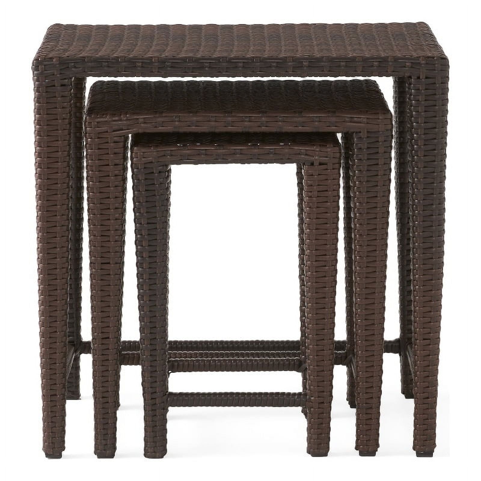 Noble House Outdoor Outdoor Wicker Nesting Tables (Set of 3)