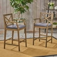 thumbnail image 1 of Noble House Perla Outdoor Acacia Wood Barstool (Set of 2) Gray, 1 of 12