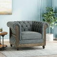 thumbnail image 1 of Noble House Petes Charcoal Fabric Club Chair, Gray, 1 of 10