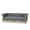 thumbnail image 1 of Noble House Petes Fabric Tufted 3 Seater Sofa, Charcoal, 1 of 8