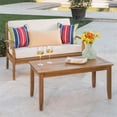 thumbnail image 1 of Noble House Peyton Outdoor Teak Loveseat & Coffee Table Set, 1 of 10
