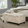 thumbnail image 1 of Noble House Phelan Rectangular Fabric Lift Top Storage Ottoman, French Script, 1 of 12