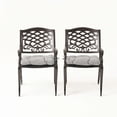 thumbnail image 1 of Noble House Phoenix Patio Dining Arm Chair in Bronze and Charcoal (Set of 2), 1 of 9
