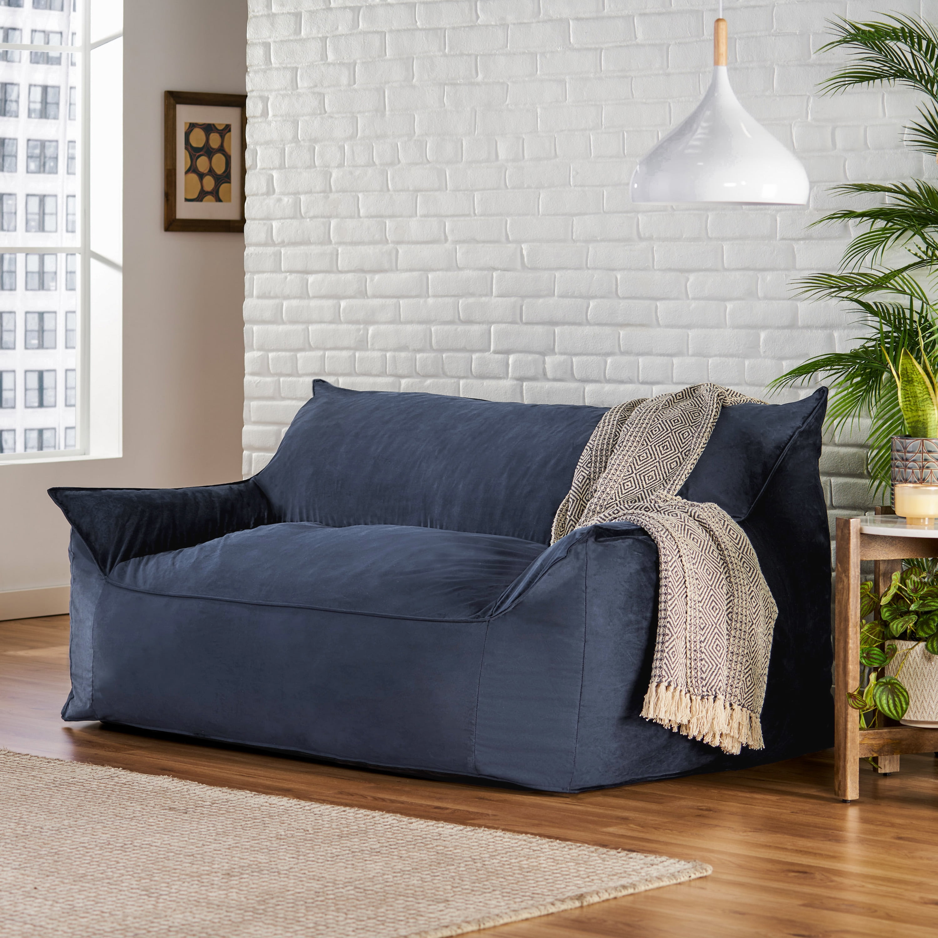 Noble House Pickerel Bean Bag Chair, Midnight Blue