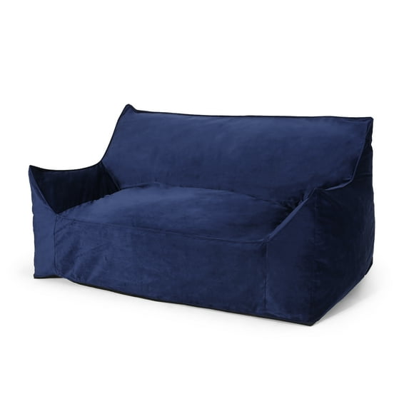 Noble House Pickerel Velvet Bean Bag Chair, Royal Blue