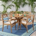 thumbnail image 1 of Noble House Pines 5 Piece Wooden Round Patio Dining Set in Teak, 1 of 6