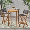 thumbnail image 1 of Noble House Polaris Patio 3-Piece Wood Bar Height Set Natural/Brown, 1 of 13