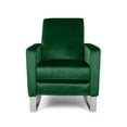 thumbnail image 1 of Noble House Remy Standard Velvet Push Back High Leg Recliner, Green, 1 of 8
