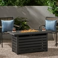 thumbnail image 1 of Noble House Rene Outdoor Rectangular Iron Fire Pit in Matte Black, 1 of 9