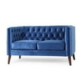 thumbnail image 1 of Noble House Riebe Loveseat, Navy Blue and Brown, 1 of 8
