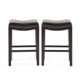 thumbnail image 1 of Noble House Roman Indoor Backless Counter Stool, Set of 2, Brown, 1 of 11