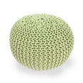 thumbnail image 1 of Noble House Round Plush Cotton Pouf, Green, 1 of 6